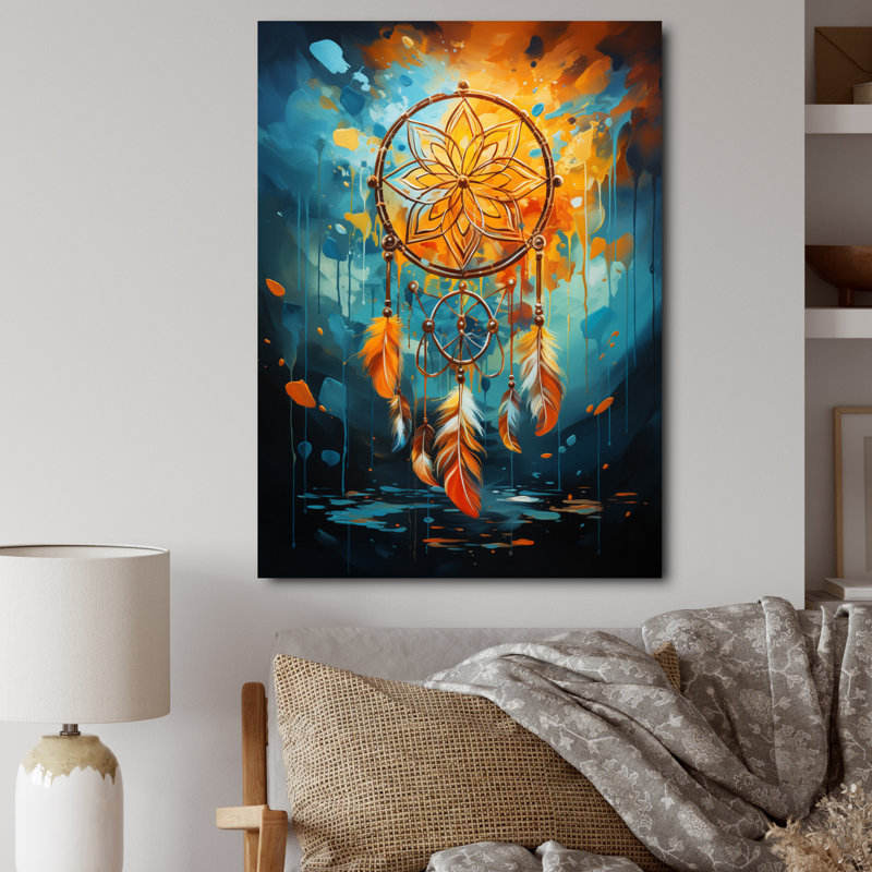 Mystic Dreamcatcher Dreamscape III - décoration murale Dream Catcher, H 20 po x l 12 po x P 1 po, Toile tendue