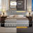 LED Diamond Tufted Bed Frame with 2 Drawers, Adjustable Storage Headboard and 2 Side Pockets-1492737906-1490295169