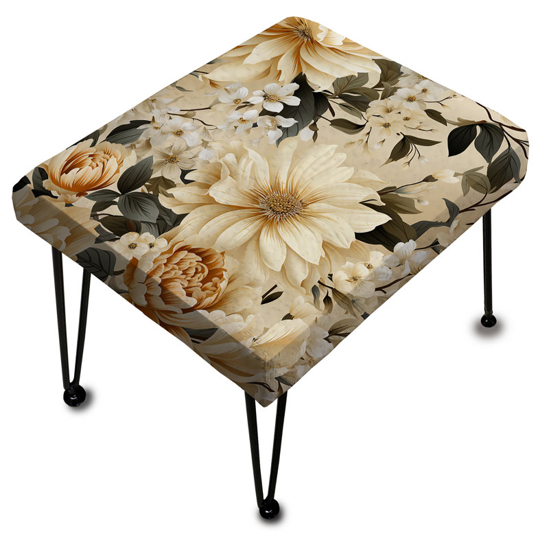 Repose-pieds rétro vintage avec motif mosaïque neutre II