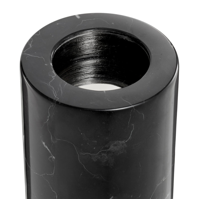 Black Marble Cylindrical Tealight Holders Set of 2