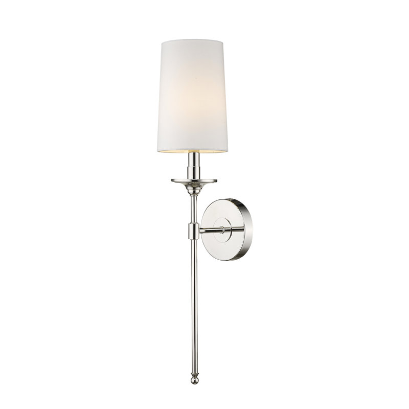 Elyse 1-Light Dimmable Steel Wallchiere, Polished Nickel