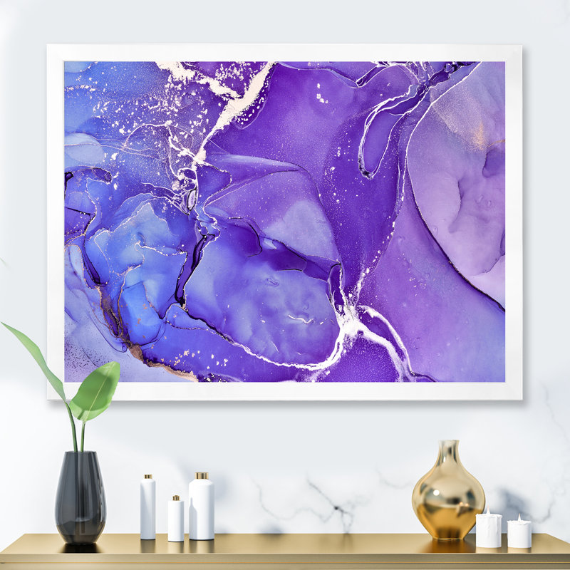 «Mauve et bleu», reproduction sur toile, H 30 po x l 40 po, Toile blanche avec cadre d'angle fermé