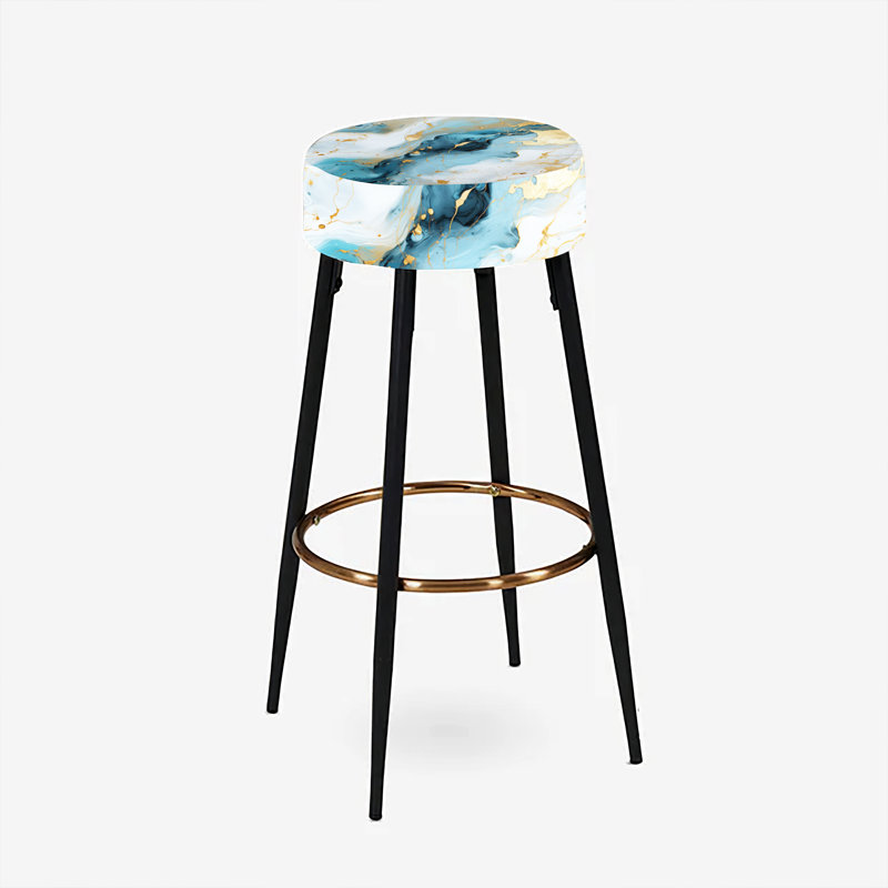 Ensemble de 2 tabourets de bar en marbre Gold Artistic Elegance Marble Grace