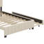Grand lit plateforme tapissier en velours avec 2 tiroirs et 1 lit gigogne simple TG-101134553