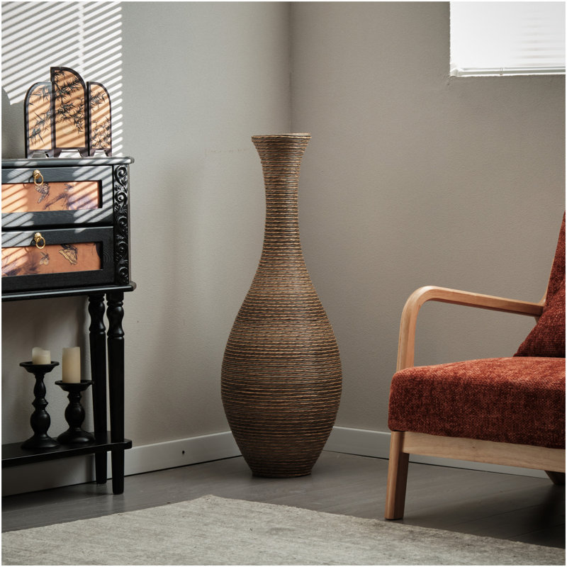 39-Inch Tall Artificial Rattan Floor Vase