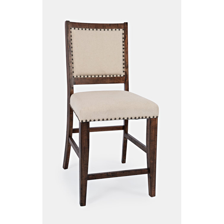 Alvord Upholstered Counter Stool with Solid Wood Frame