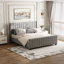 Lit plateforme tapissier moderne, 10 lattes + 3 pieds de support centraux, très grand lit, aucun sommier requis, assemblage facile