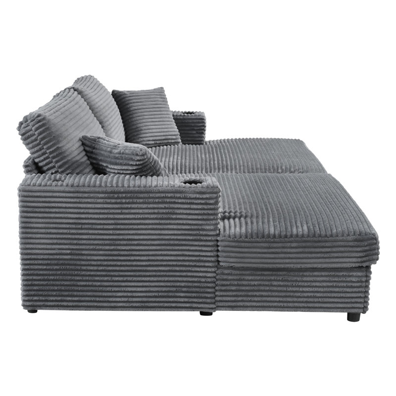 Canapé-lit 86,5 po, Gris foncé