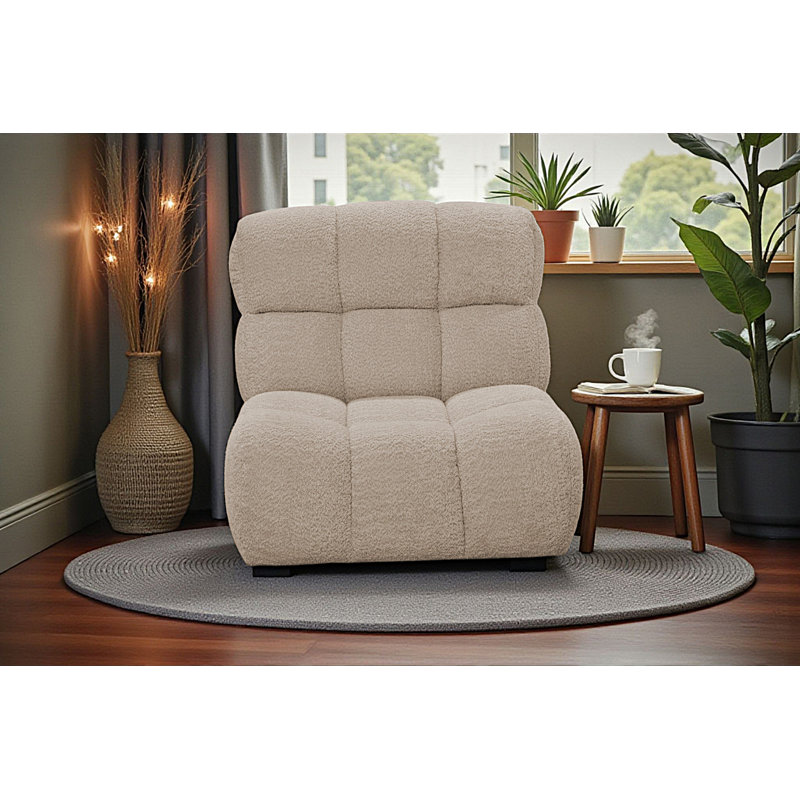 Upholstered Swivel Armless, Beige