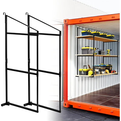 2 Pack Shipping Container Shelving Bracket with 60.5" H X 22.3" W