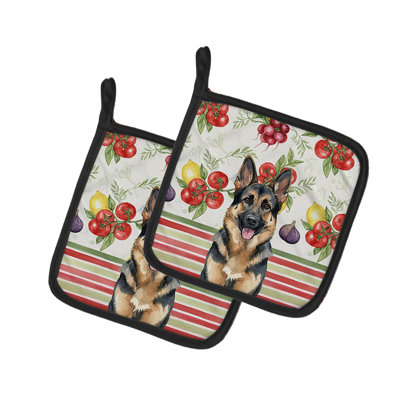 German Shepherd Vegetables Pair of Pot Holders