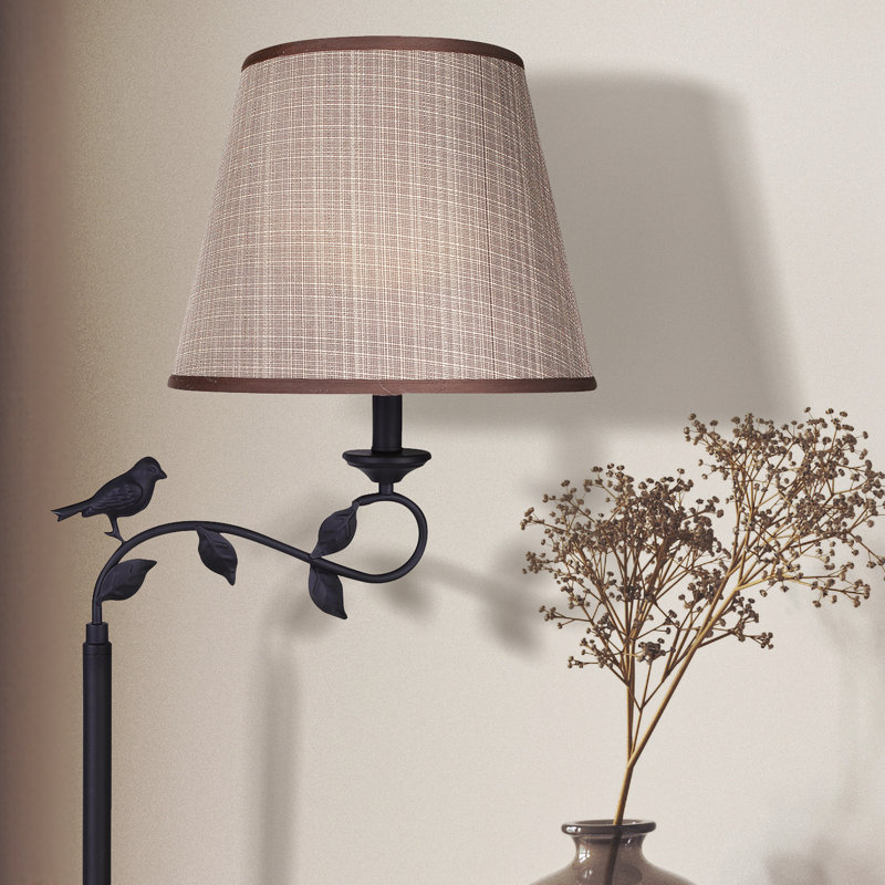 Tiniya 1 Light Floor Lamp With Oil Rubbed Bronze Finish And Cream Shade