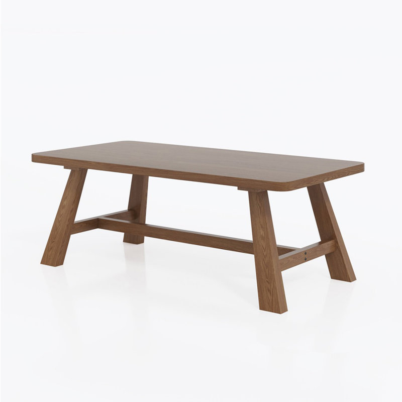 Bureau rectangulaire brun en bois massif, H 29,53 po x l 62,99 po x P 27,56 po