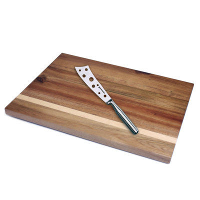 Swissmar 2-Piece Cheese Serving Board Set | Acacia Wood with Stainless Steel Knife |