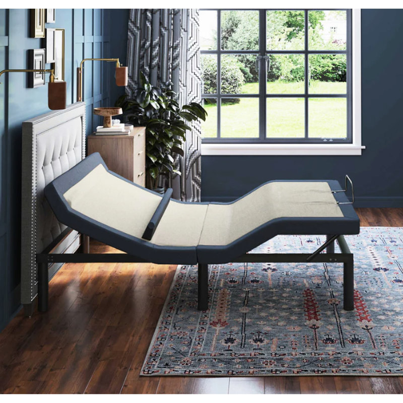 Base de lit ajustable pour lit simple TG - inclinaison de la tête / des pieds, soutien lombaire, massages à 3 modes, éclairage sous le lit, fonction inclinable à 1 touche, positionnement, massage à 3 niveaux, éclairage sous le lit, jambes