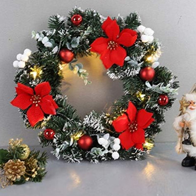  Guirlande de guirlande de Noël pré-éclairée avec bowknot Merry Christmas