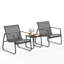 Ensemble de sièges d'extérieur pour 2 personnes avec structure résistante aux intempéries et tissu en filet durable, ensemble de 3 pièces-113688887