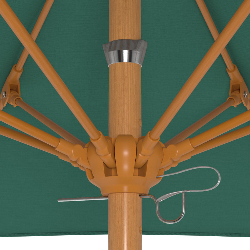Parasol en bois de teck 7,5 pi, Sarcelle
