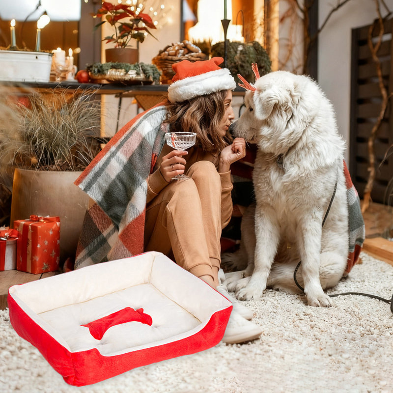 Lit de Noël pour animaux de compagnie 12 x 17,8 po, S