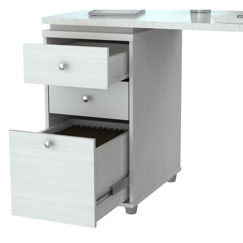 Bureau en L Conwell, Blanc Laricina