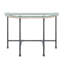 Table console demi-arc avec plateau en verre trempé
