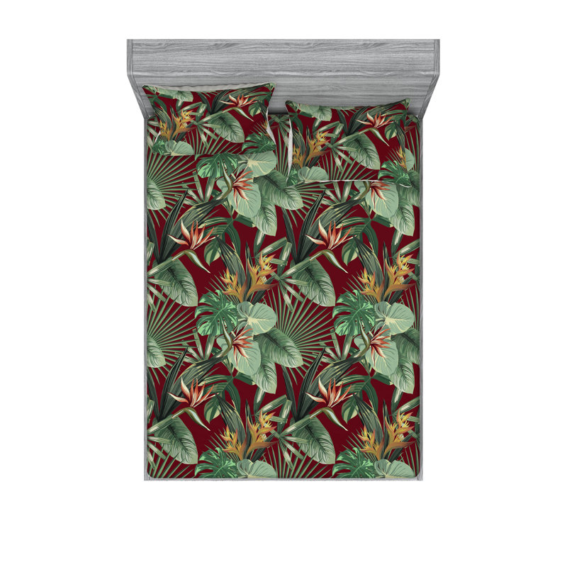Drap-housse et taies décoratives 3 pièces Ambesonne, Ensemble de draps pour très grand lit avec 2 taie