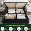 Full/Queen Size Lift-Up Storage Bed Frame, Upholstered with Diamond Tufted Wingback Headboard & Gold Trim, No Box Spring Needed-1512767685-1512767684