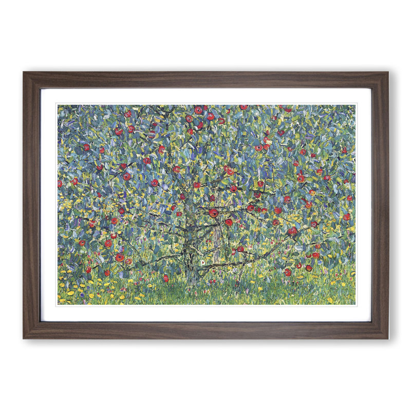 Orchard with Roses by Gustav Klimt - Picture Frame Painting, 27cm H x 36cm W x 2cm D, Walnut Framed