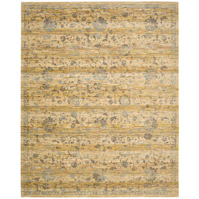 Tapis brun à motif floral Lazerek