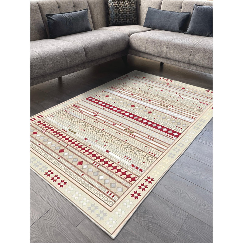 Tapis en coton Mireya, Tapis de couloir 3 pi 3 po x 7 pi 3 po