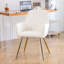 Ensemble de 2 chaises de salle à manger en similicuir - chaises d'appoint modernes à dossier moyen avec pieds plaqués or - chaises de salon rembourrées (blanc, ensemble de 2)-451050501
