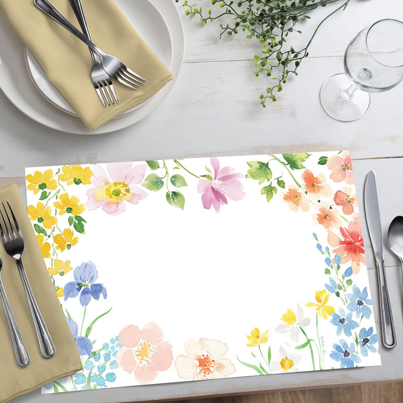 Napperons en papier 24 feuilles Watercolor Florals