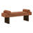  Brooke Contemporary Upholstered Bench, Orange-597635314