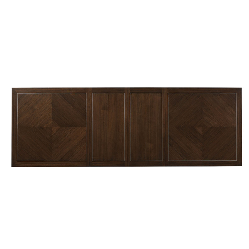 Contemporary Walnut Extendable Dining Table with Stainless Accents