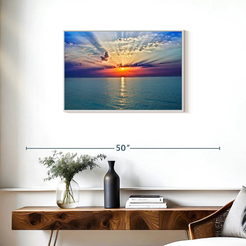 Golden Vanna Sunrise, Cadre flottant blanc, 31 po x 21 po
