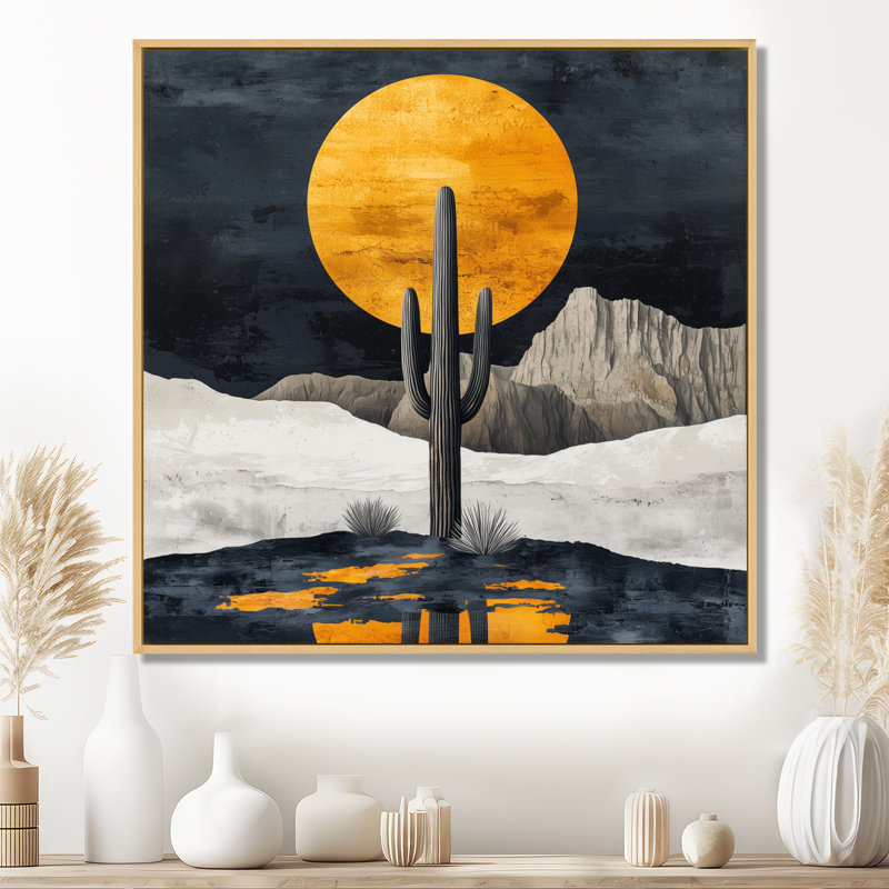 Cactus de Mariana, formes abstraites, forme pure II - Cactus, art mural, H 36 po x l 36 po, Impression encadrée flottante