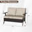 Outdoor Patio Rattan Loveseat with Durable All-weather Thick Beige Cushions-1919884341