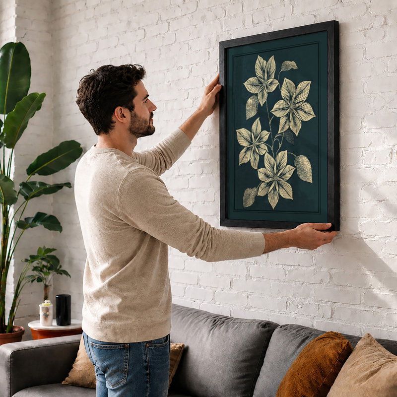 Pale Botanica Botanical - Framed Print, A4 - 29.7 x 21.0 cm, White