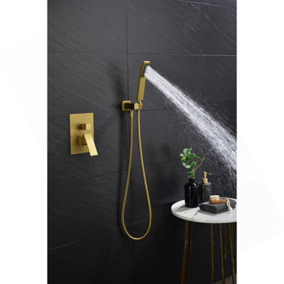 Shower System Combo With Hand Shower, 16 Inch Shower Head And Tub Spout