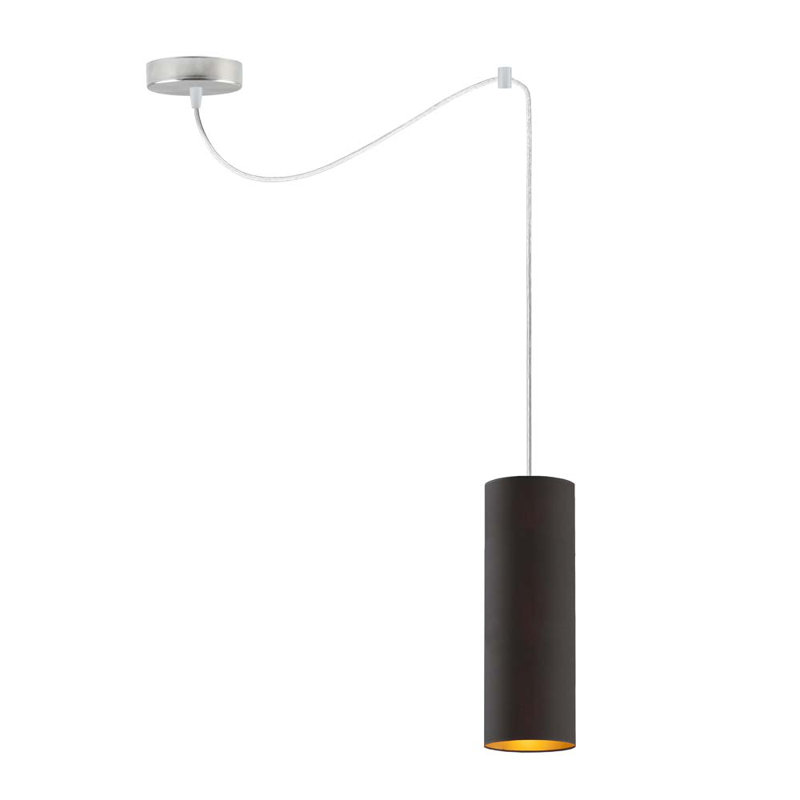 1 - Light Single Pendant, Black, Chrome