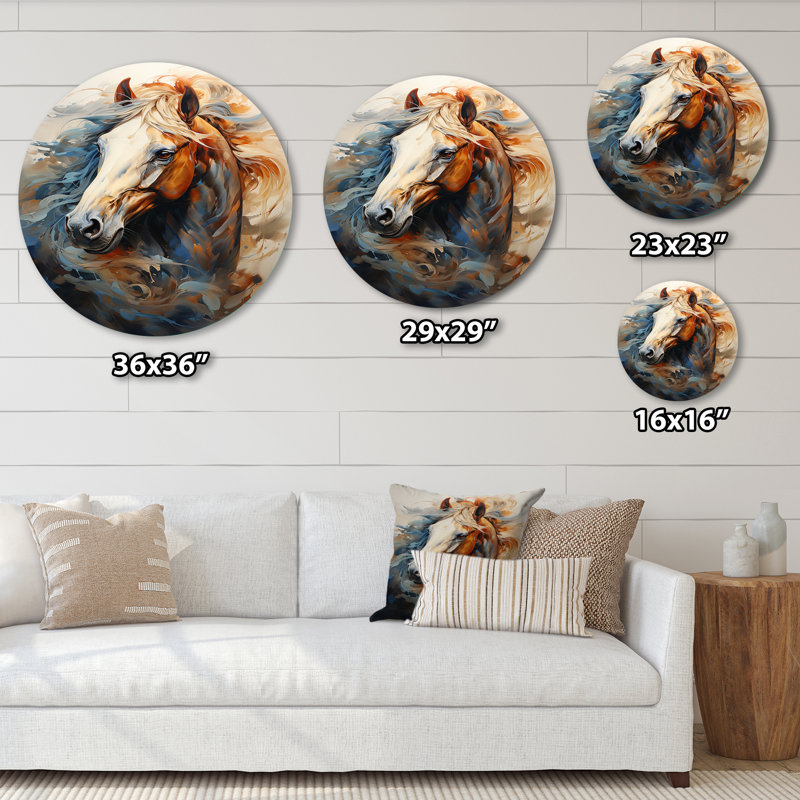 Maricel - animaux, art mural rond en métal, H 23 po x l 23 po