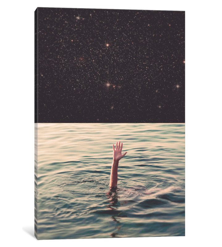 «Drown in Space», impression sur toile, H 18 po x l 12 po x P 1,5 po, Toile tendue, Pas de tapis