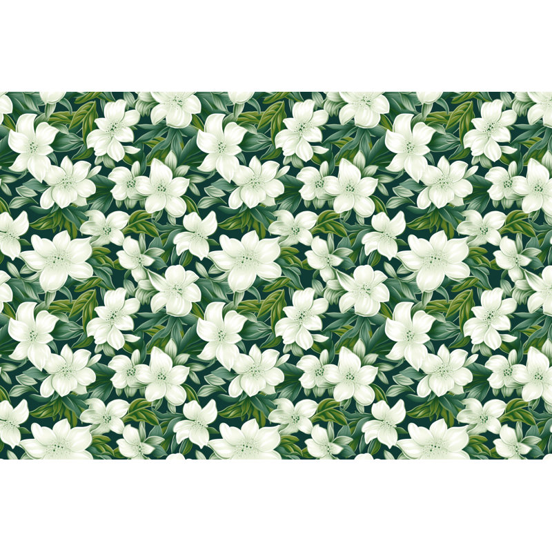 Machine Printed Comforter, King Comforter, Green/White Floral