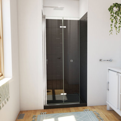 Aqua-Q Fold 32 W X 32 D X 76 H Frameless Square Shower Kit