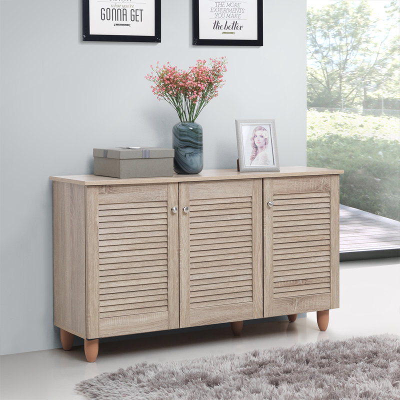 Morgan 15 Pair Shoe Storage Cabinet, Sonoma Oak