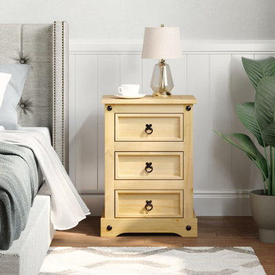 Leadley 53cm W Solid + Manufactured Wood Bedside Table