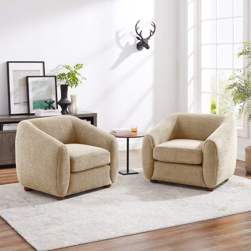 Mykel Upholstered Accent Chair, Camel Polyester