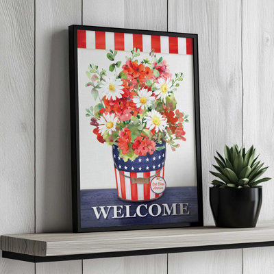 «Patriotic Flower Bucket» par Mollie B., reproduction d'art
