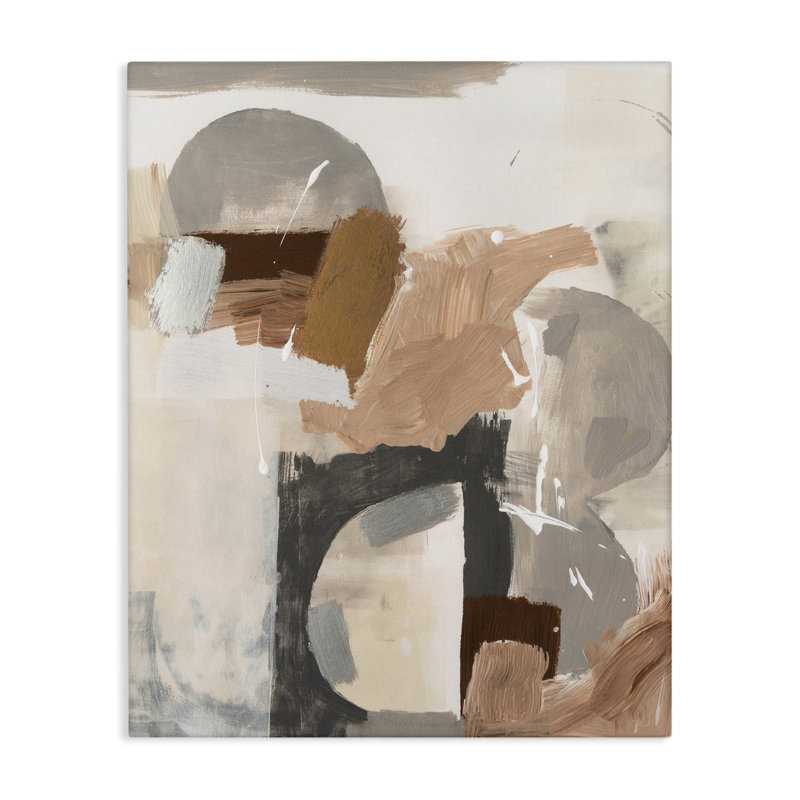 Art mural abstrait sur toile "Expressive Desert" par Victoria Barnes, H 48 po x l 36 po