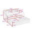 CanapÃ©-lit double rembourrÃ© avec lit gigogne double escamotable et ports USB-983783387